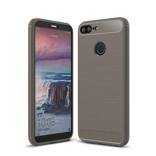 Huawei Honor 9 Lite ile Uyumlu Kamera Korumalı Darbe Önleyici Carbon Brushed Silikon Kılıf