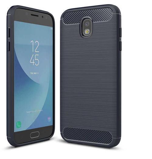 Samsung Galaxy J5 Pro ile Uyumlu Kamera Korumalı Darbe Önleyici Carbon Brushed Silikon Kılıf