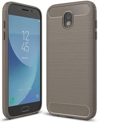 Samsung Galaxy J7 Pro ile Uyumlu Kamera Korumalı Darbe Önleyici Carbon Brushed Silikon Kılıf