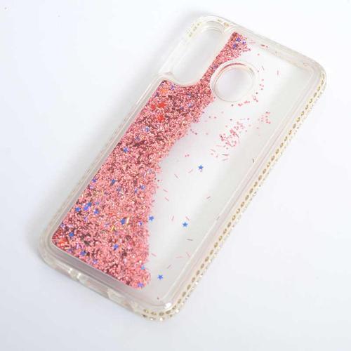 Huawe P20 Lite Uyumlu Yanları Taşlı Sulu Simli Lüx Silikon Kılıf
