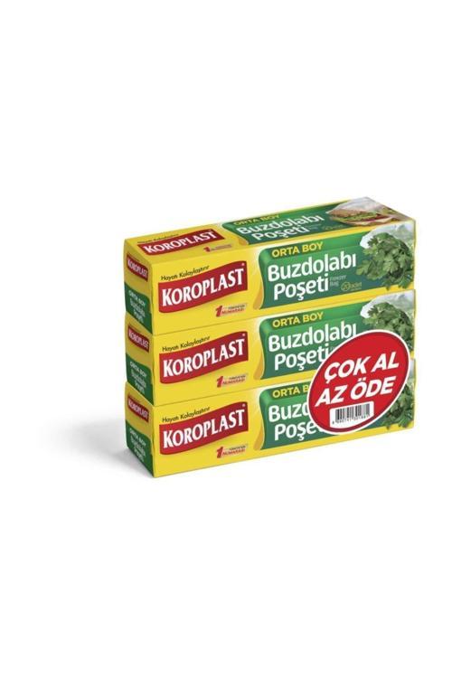 3'lü ÇOK AL AZ ÖDE  Buzdolabı Poşeti Orta Boy 60'lı