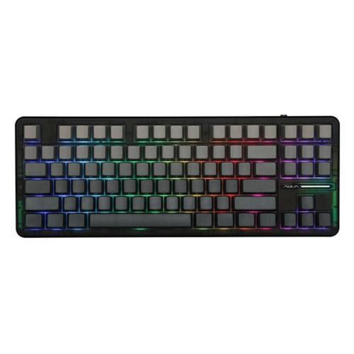 F87 Pro Black Gray Side Printed LEOBOG Greywood V4 Switch RGB Kablosuz Hotswap Mekanik Gaming Klavye