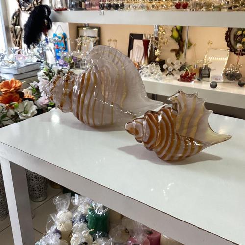 Dekoratif Cam Renkli Deniz Kabuğu 2’Li 18-14cm