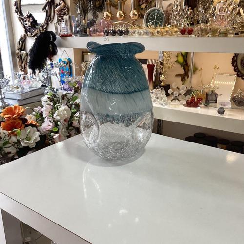 Dekoratif Vazo Mavi Renk 30 cm