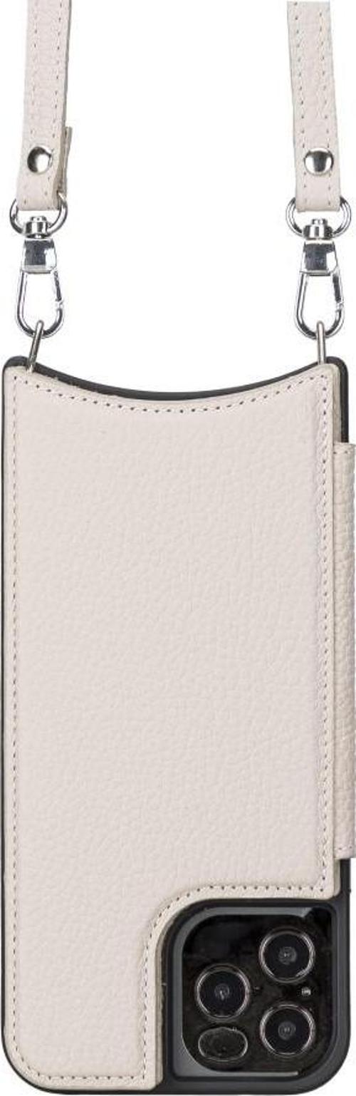Apple iPhone 12 Pro Max Uyumlu Deri Askılı Kılıf UFW ERC3 Bej