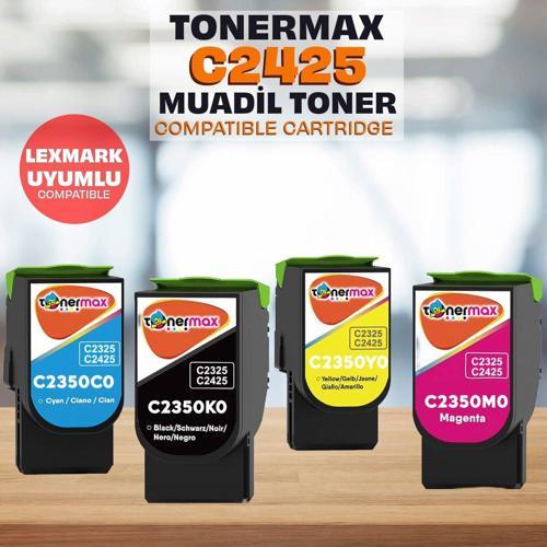 Lexmark C2425 Muadil Toner Set - Yüksek Kapasiteli / C2425dw / C2325dw /MC2325adw /MC2425adw /MC2535adwe /MC2640adwe