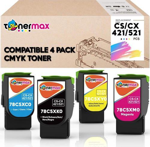 Lexmark CS421 Muadil Toner Set - Yüksek Kapasiteli / CS421 / CX421 / CS521 / CX521 / CS622 / CX622 / CS625 / CX625