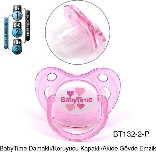 Damaklı Koruyucu Kapaklı Akide Gövdeli Emzik 6-18 Ay - Pembe