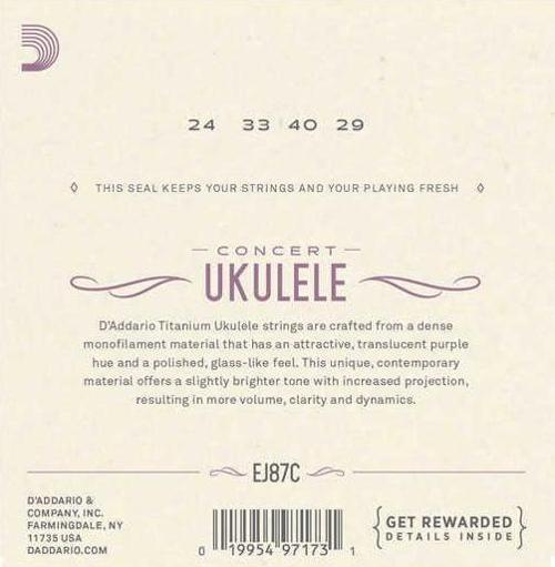 D'addario Ej87C Concert Ukulele Takım Tel