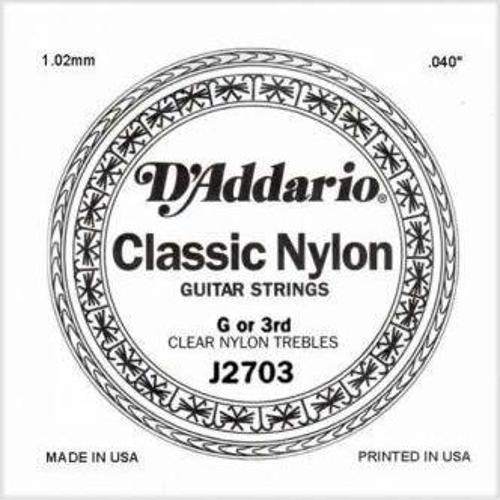 D'addario J2703 Klasik Sol Tek Tel Clear Nylon Normal Tension Sol
