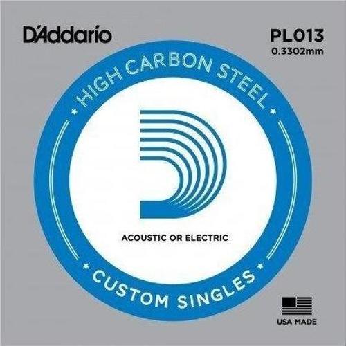 D'addario Pl013 Elektro Ve Akustik Tek Tel Plain Steel 013