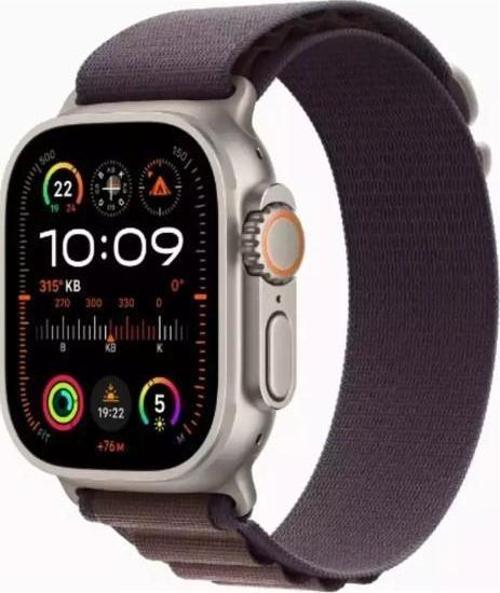 Watch Ultra 2 GPS + Cellular, 49mm Titanyum Kasa ve İndigo Alpine Loop - Büyük Boy
