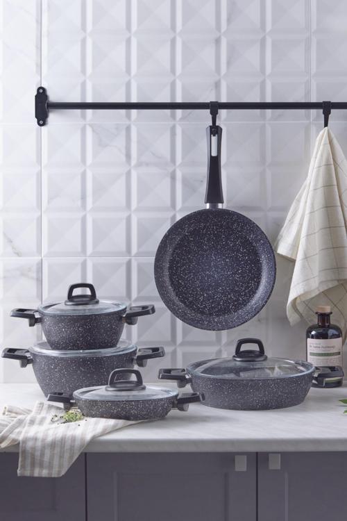 Bio Granit Blue Stone 9 Parça Tencere Seti