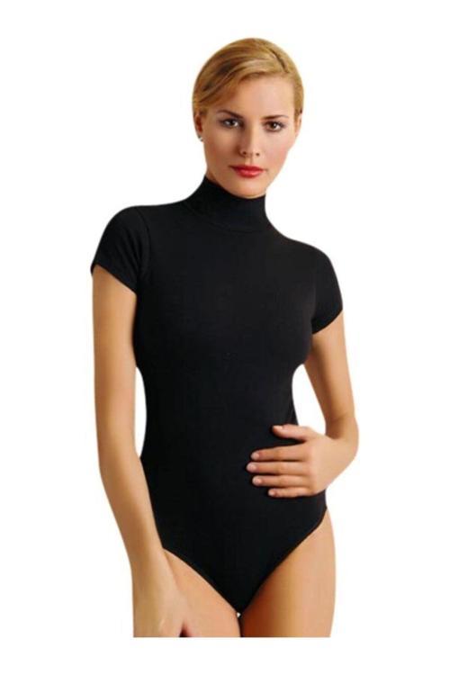 Kadın Balıkçı Yaka Kısa Kollu Body