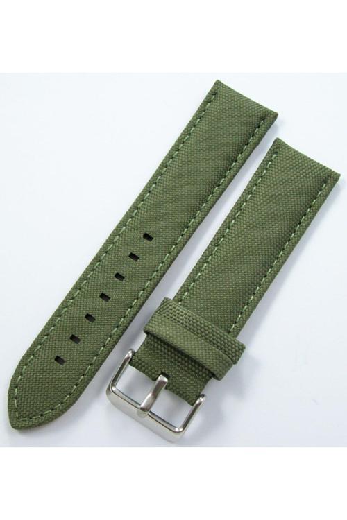 Bizon Haki Yeşil Kumaş Saat Kordonu 24Mm Dokuma Spor Perlon Kayış