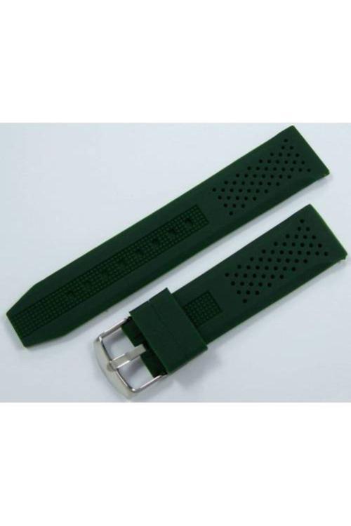 Spor Model Saat Kordonu Haki Yeşil 18Mm Silikon Kordon