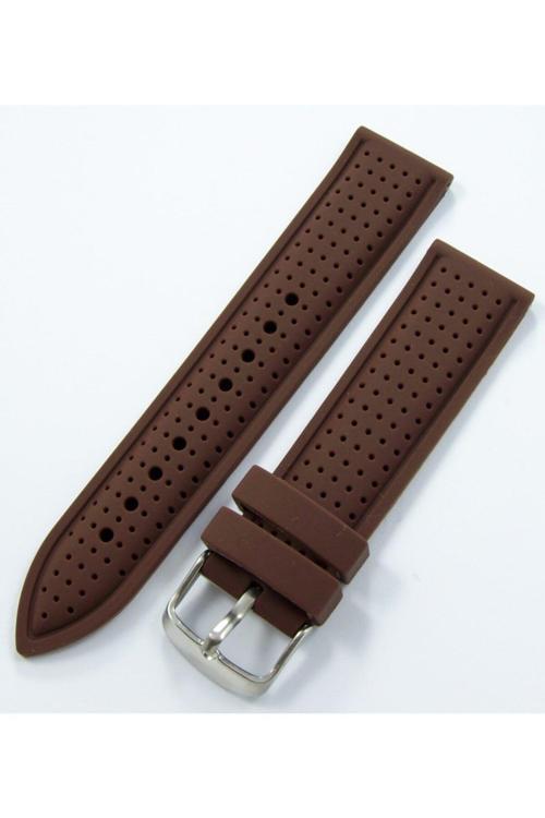 Kahverengi Kokusuz Silikon 22Mm Saat Kordonu Yumuşak Spor Kayışı