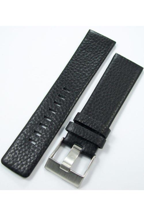 1. Kalite 24Mm Siyah Deri Saat Kayışı Diesel Model 2 Saat Kordonu