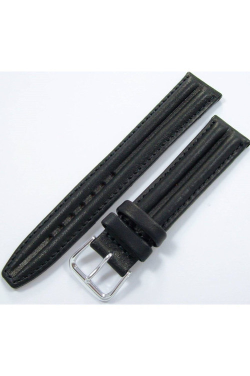Upper Deri Saat Kayışı 20Mm Siyah Saat Kordonu Çift Fitilli Spor