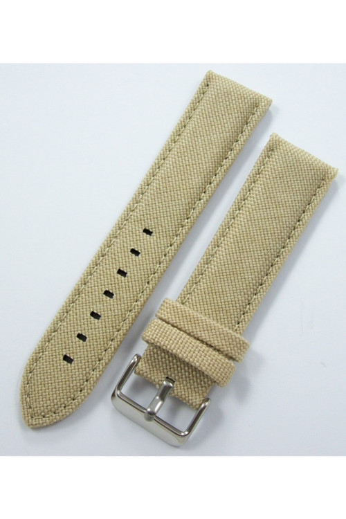 Bizon Koyu Bej Kumaş Saat Kordonu 24Mm Dokuma Spor Perlon Kayış