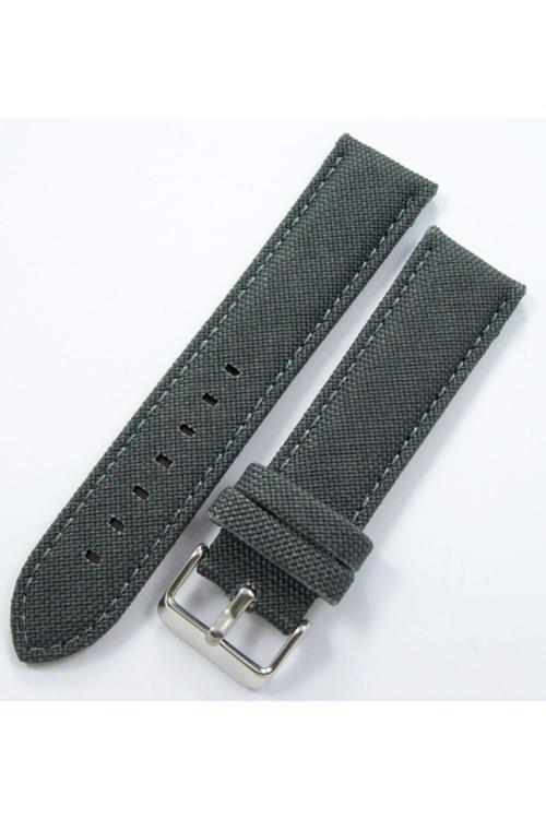 Bizon Koyu Gri Kumaş Saat Kordonu 22Mm Dokuma Spor Perlon Kayışı