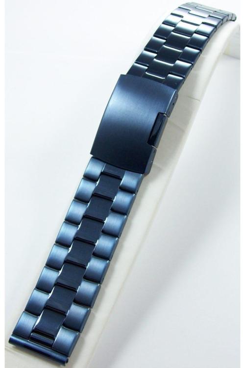 20Mm Lacivert Metal Saat Kordonu Çelik Kolçak 1Kalite Metal Kayış
