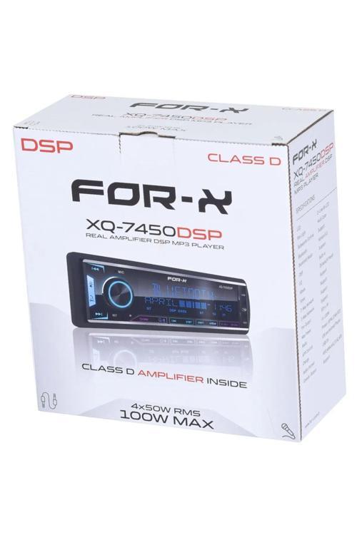 Xq-7450-4X100W-Mikrofonlu-Dsp İşlemci-7 Renk-Bt5.0-Usb-Radyo-Mp3-4 Anfi Çıkış-Profesyonel Teyp