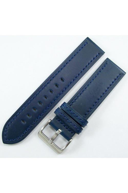 Bizon Lacivert Gerçek Deri Saat Kordonu 20Mm Akıllı Pimli Spor Saat Kayışı