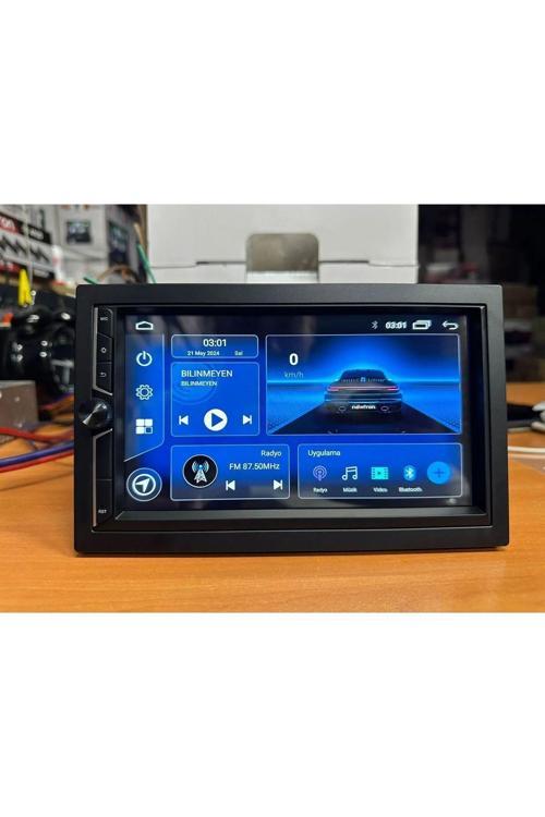7''Hd-Android-Wifi-4Gb-32Gb Hafıza-Carplay-Gps-Fm-Mp3-Bt-Hd Kamera Hediye- Double Teyp