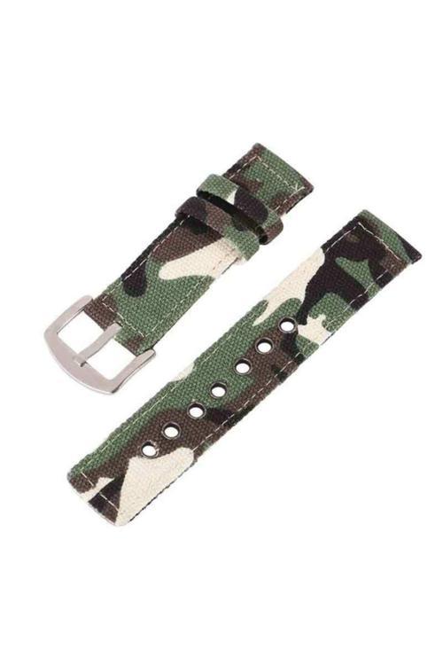 Kumaş Perlon Kamuflaj Komando 24Mm Spor Saat Kordonu Kayışı Nato
