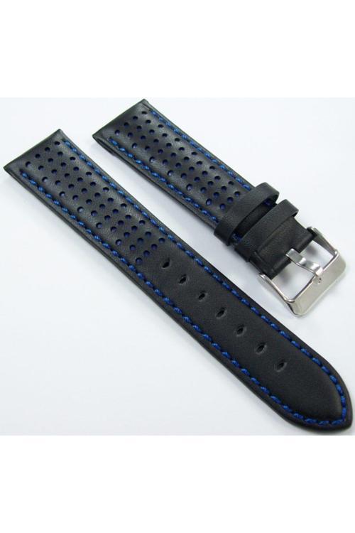 Bizon Deri Saat Kayışı 24Mm Kordon Siyah 1. Kalite Spor Lacivert