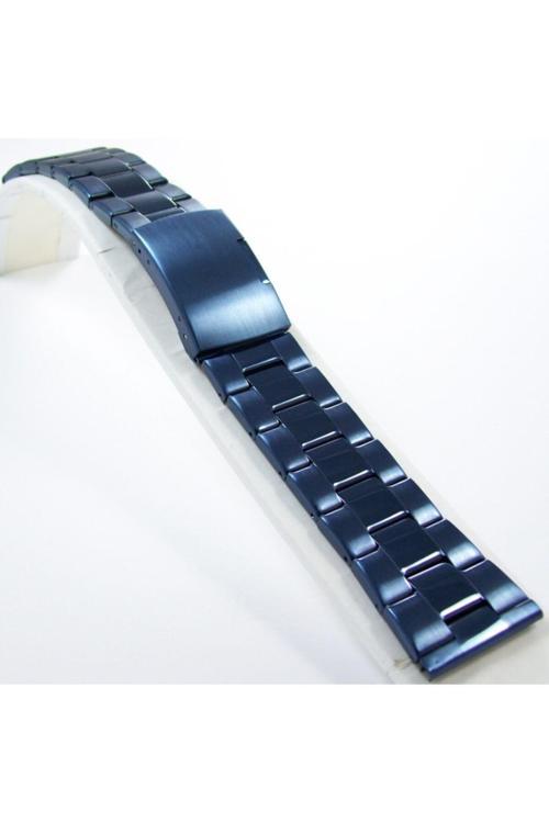 24Mm Lacivert Metal Saat Kordonu Çelik Kolçak 1Kalite Metal Kayış