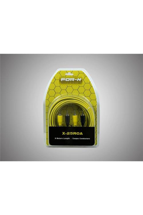 X-25Rca-5 Metre-Pvc Kaplama-Yüksek Kalitede Sinyal Taşıma-Profesyonel Anfi Rca Kablosu