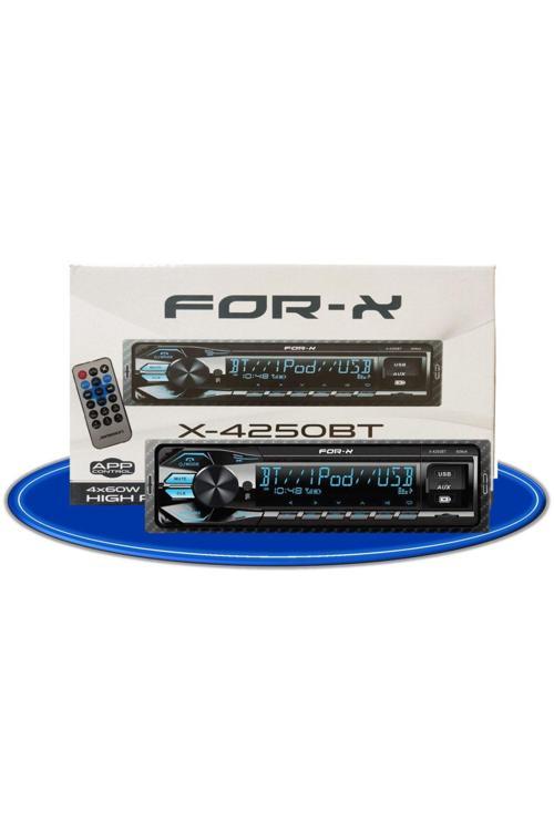 X-4250Bt Çift Usb Charge/Bluetooth/Aux/Hafıza Kartı/Lcd Ekran Çift Anfi Çıkışlı/4X60Watt Oto Teyp