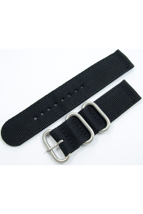 Kumaş Perlon Siyah 22Mm Spor Saat Kordonu Black Kayışı Nato Asker