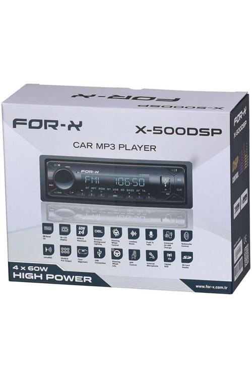 X-500Dsp Dsp İşlemcili Oto Teyp 2+1 Anfi Çıkışlı Usb Bt 4*60W Güç Çıkışı