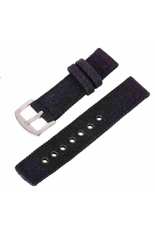 Kumaş Perlon Siyah Black 24Mm Spor Saat Kordonu Kayışı Nato Asker