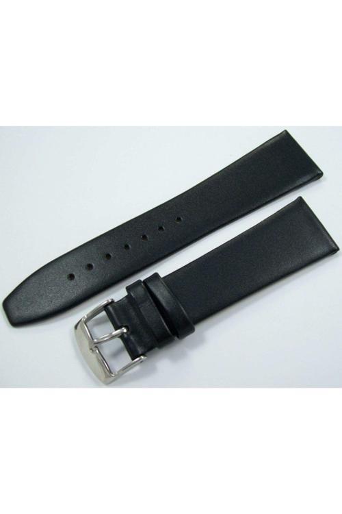 Bizon 12Mm Siyah Deri Saat Kayışı Dikişsiz Klasik Saat Kordonu Kü