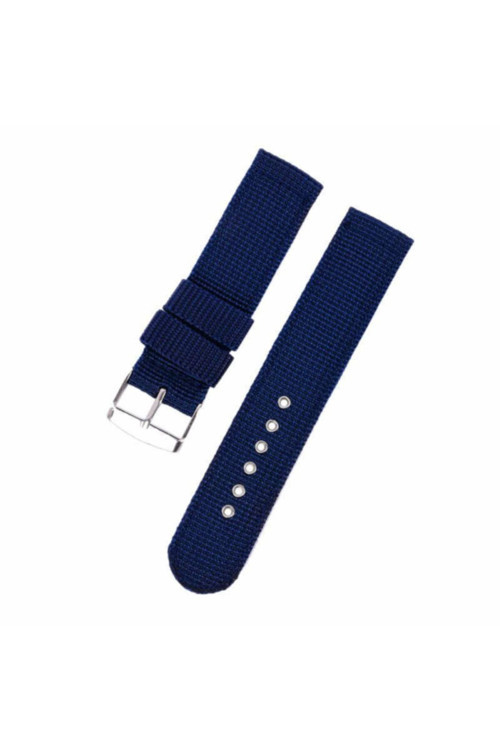Kumaş Tekstil Perlon 24Mm Saat Kordonu Lacivert Saat Kayışı Kolça