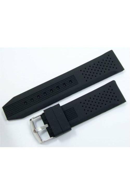 Lacost Model Silikon Saat Kordonu Siyah 18Mm Slikon Kordon Kolçak