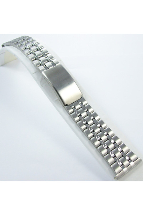 Çelik Saat Kordonu Spor 24Mm Metal Kayış Kolçak Çapraz Çizgili