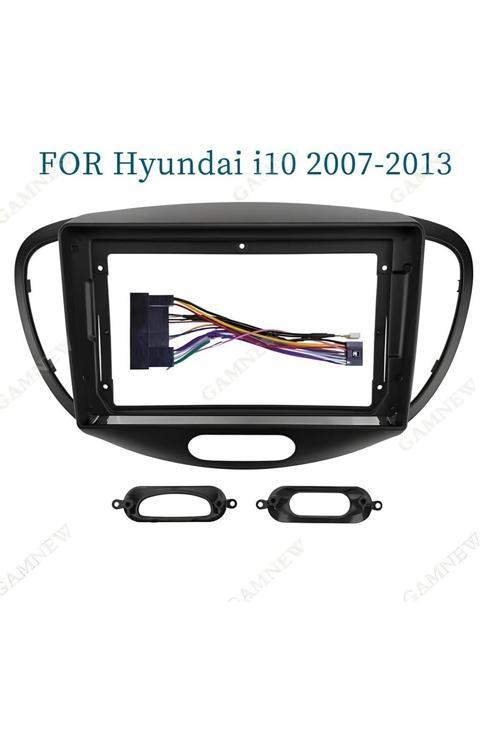 Hyundai İ10-2008-2013-9'' Uyumlu Multimedya Çerçevesi-Direksiyon Uyumlu-Soketli-Teknik Destekli