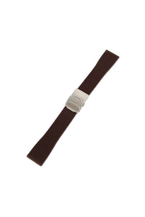 Çikolata Kahverengi Kauçuk Silikon Saat Kordonu 24 Mm Slikon Kayış
