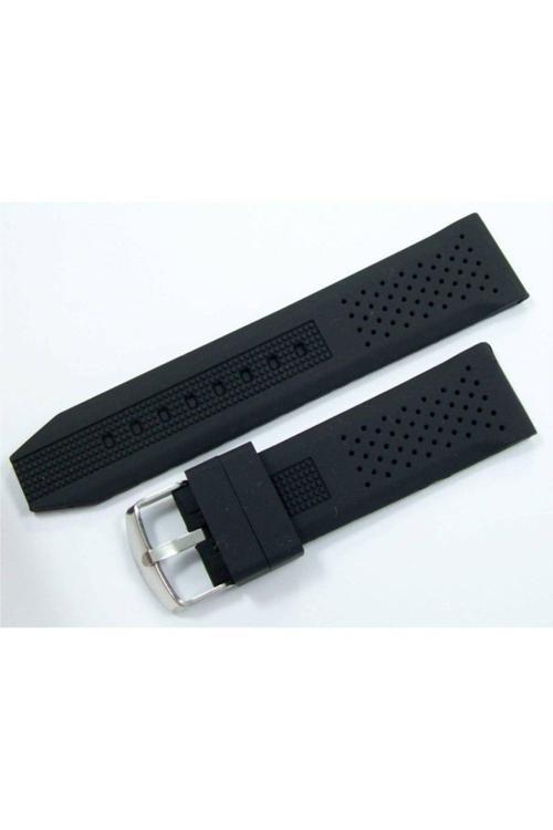 Silikon Saat Kordonu Siyah 24Mm Slikon Kordon Kolçak