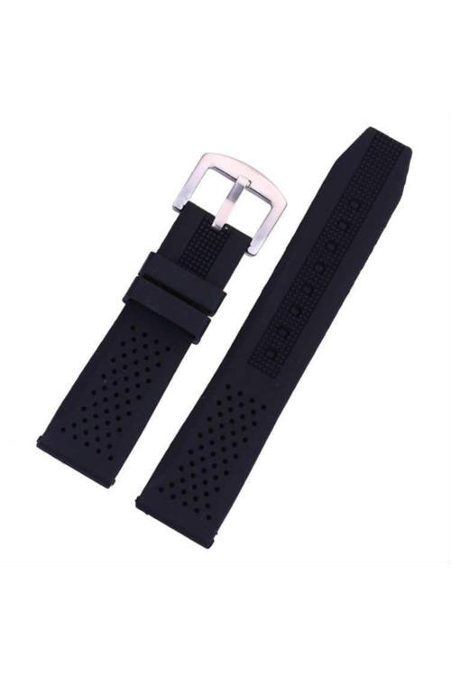 Siyah 1.Kalite Kauçuk Silikon Saat Kordonu 20Mm Slikon Saat Kayış
