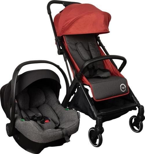Gravity Autofold Grey Cosmo Travel Sistem Bebek Arabası Red