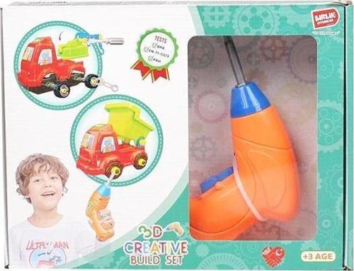 3D Matkap Seti Söktak Araçlar URT014-003,Pilli Matkaplı Vidalı Birleştirme Kiti Eğitici Oyuncak