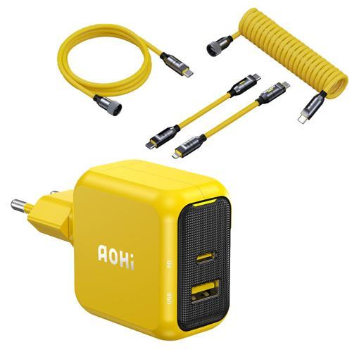 Magcube 67W 2 Portlu Şarj Adaptörü, 240W 480Mbps PD 3.1 MFI Lisanslı Süper Hızlı Şarj/Data Kabl