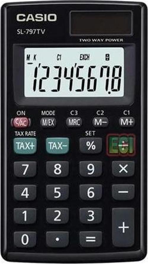 SL-797TV-BK 8 Hane Siyah Cep Tipi Hesap Makinesi
