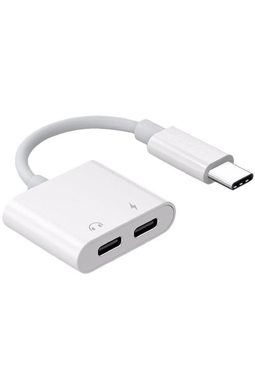 İphone Type-C Uyumlu Kulaklık Ve Şarj Çoklayıcı Kablo Çevirici Usb-C Jh-032